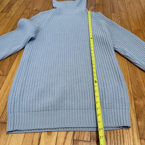 27 Miles Wool Cashmere Blue Knit Turtleneck Sweater Dress Size Small - Picture 5 of 6